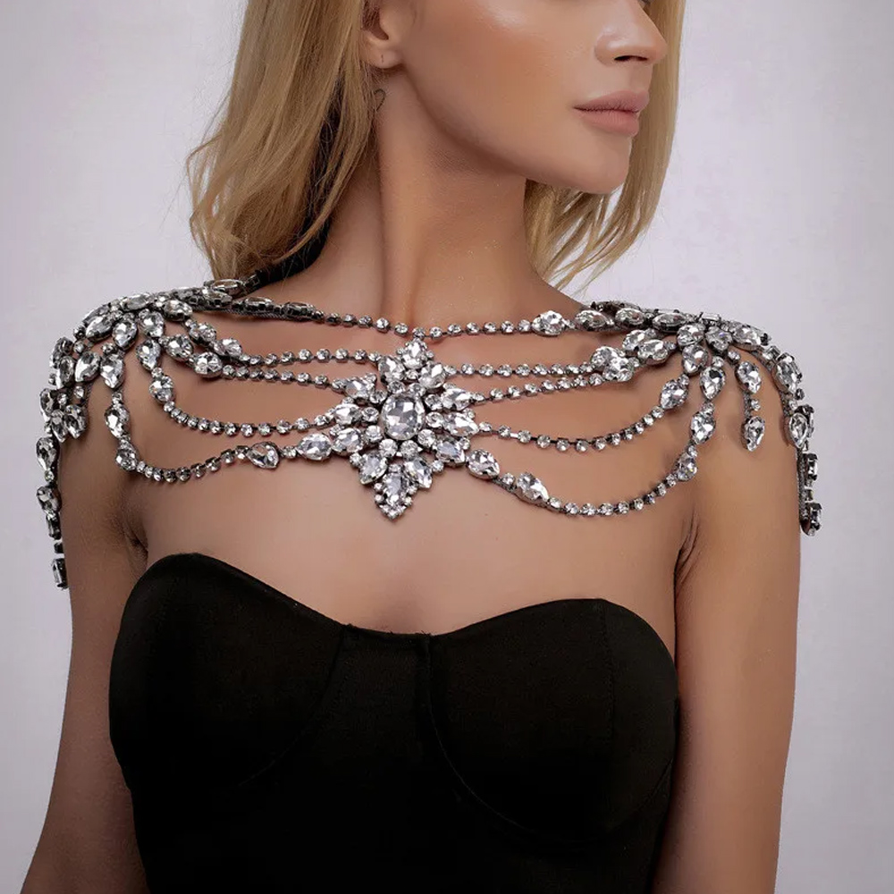 Body Jewelry Necklace - Collar de cadena de hombro nupcial