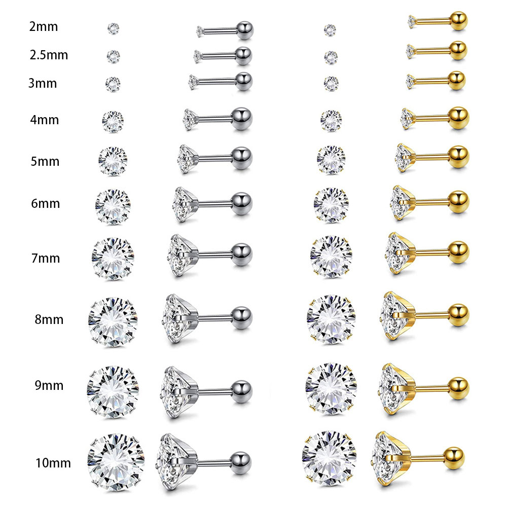 Body Jewelry Surgical Steel - 1 par de pendientes redondos de