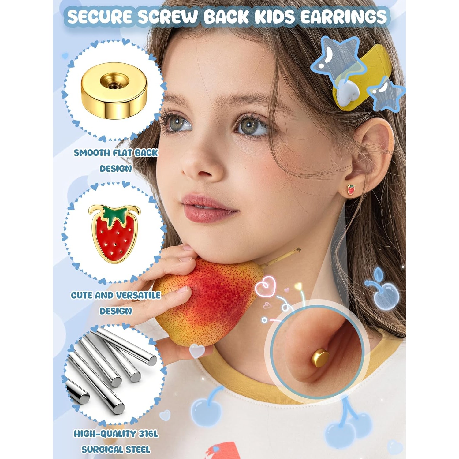 FASACCO, 1 par de pendientes d - Body Jewelry Surgical Steel reseña y precio