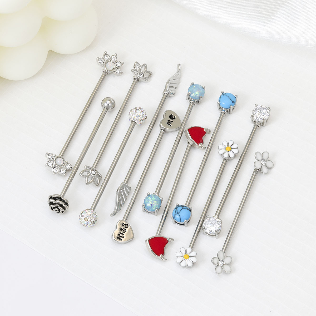 16G flechas corazones barra In - Body Jewelry Surgical Steel reseña y precio